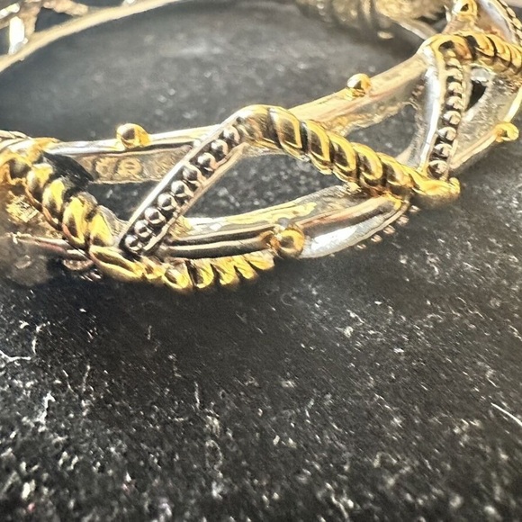 Ornate Two-Tone Bracelet Gold & Silver Rope,Gorgeous Magnetic-Clasp Elegant. - Picture 8 of 8